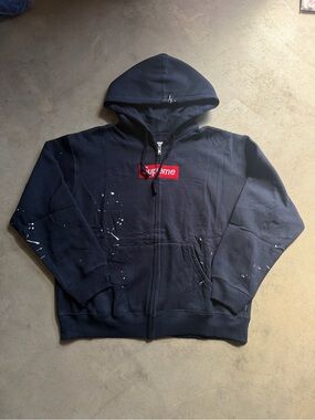 Supreme X Maison Margiela Navy Box Logo Zip up